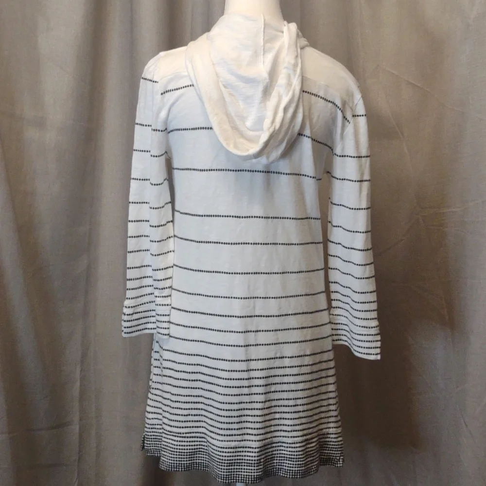 Chico's Ombre Dots Open-Front Hoodie Tunic